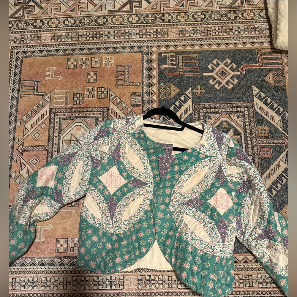 Handmade cropped quilt coat